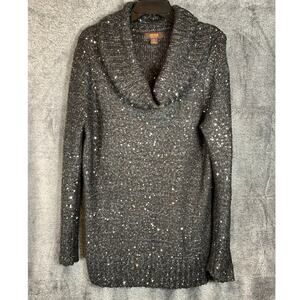 Victor by Victor Alfaro Sequined Cowl Neck Sweater Women XL Holiday Party Cozy